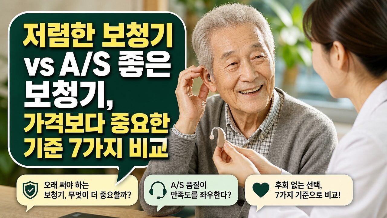저렴한 보청기 vs A/S 좋은 보청기, 가격보다 중요한 기준 7가지 비교