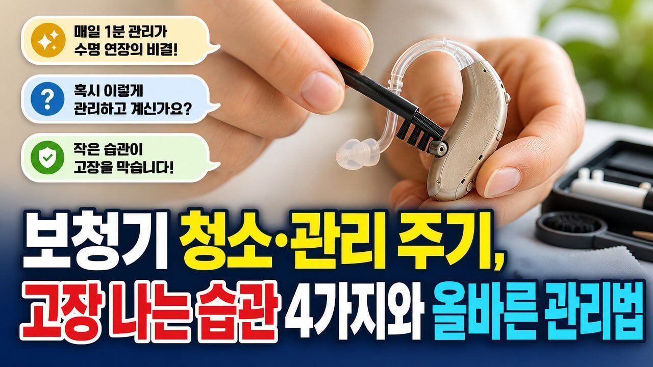 보청기 청소·관리 주기, 고장 나는 습관 4가지와 올바른 관리법